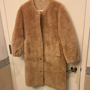 Women's Tan Teddy Coat